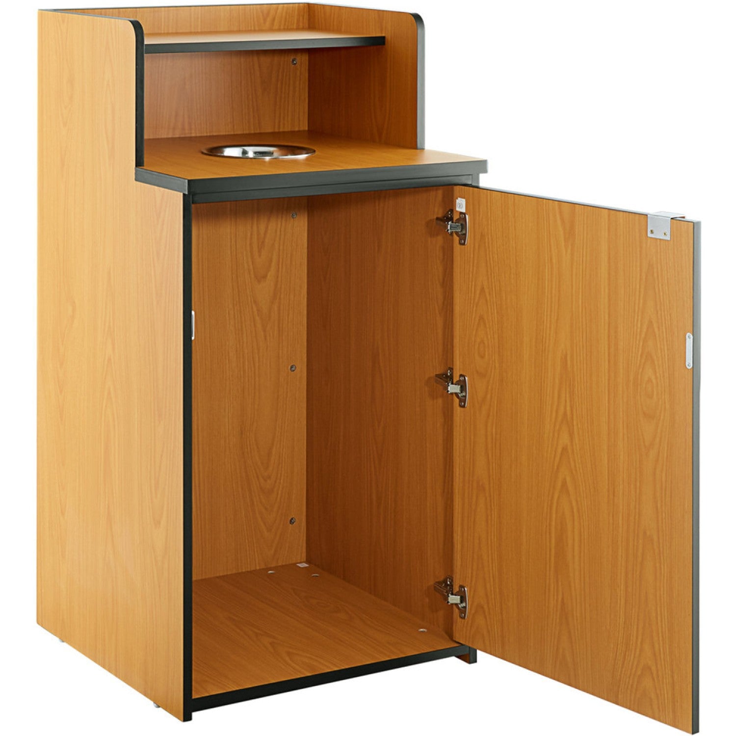 Waste Bin Enclosure Cabinet with Drop hole and Tray shelf 625x605x1210mm Natural GSLJ0003N