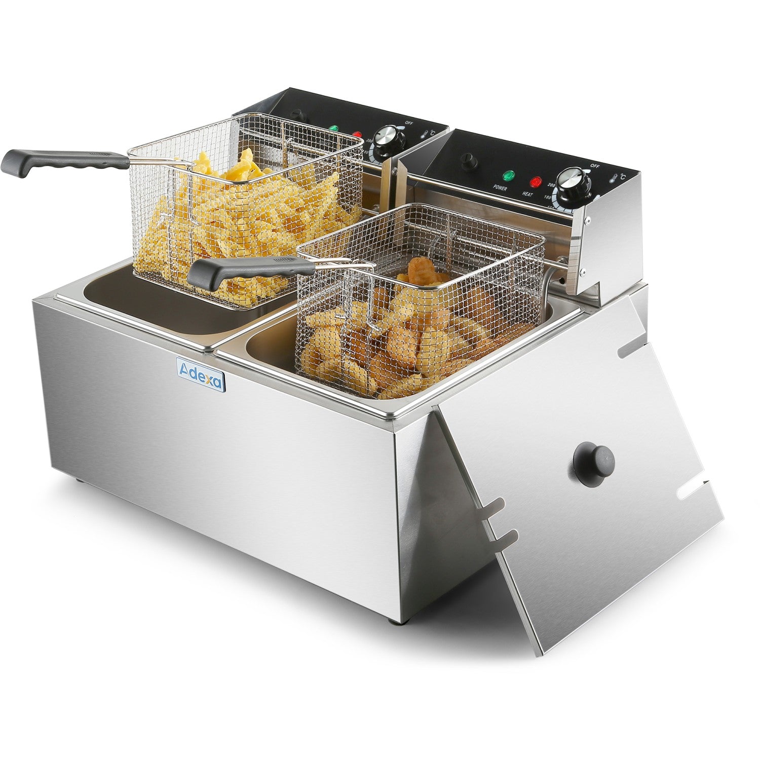 Commercial Fryer Double Electric 2x8 litre 5.6kW Countertop HEF89