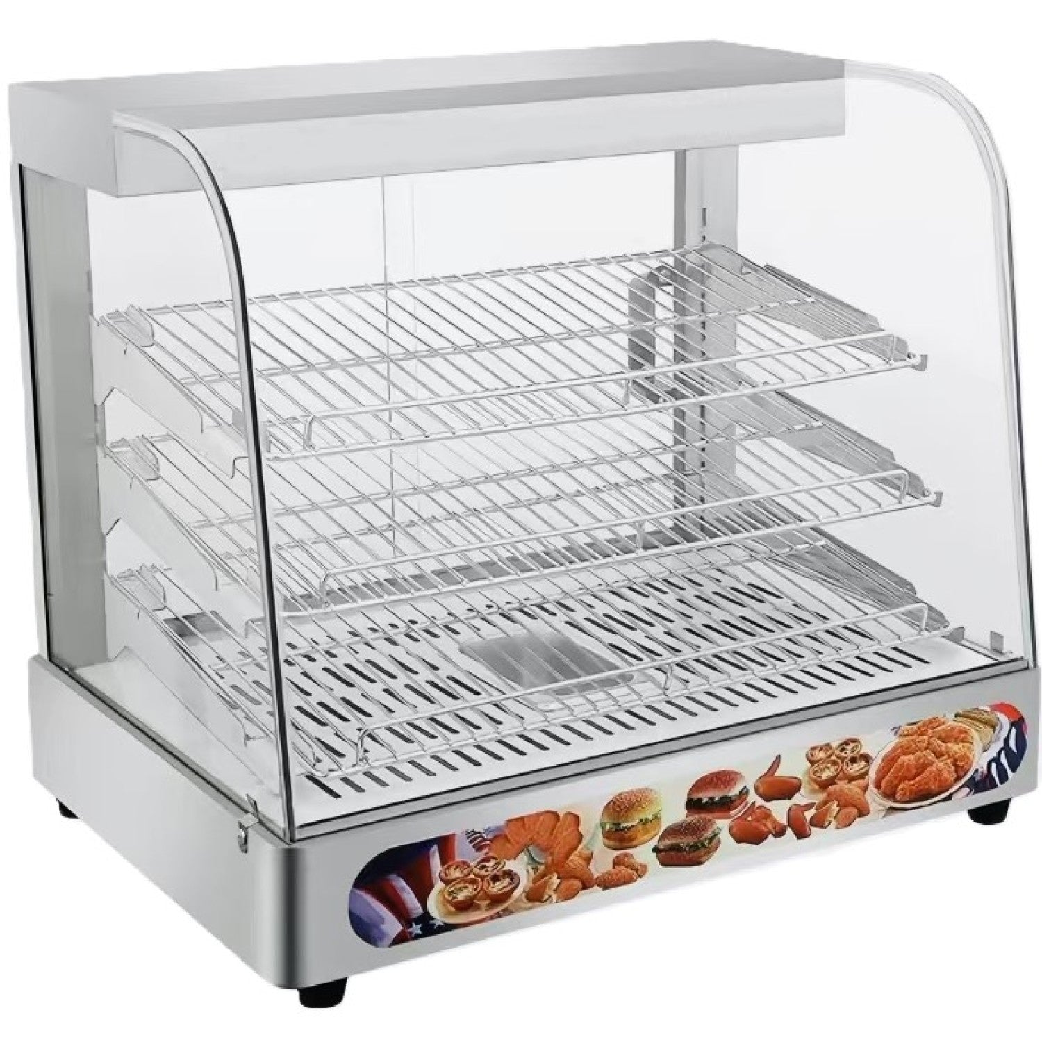 Commercial Hot Display Food Warmer Countertop 3 Shelves 650x455x580mm HW862
