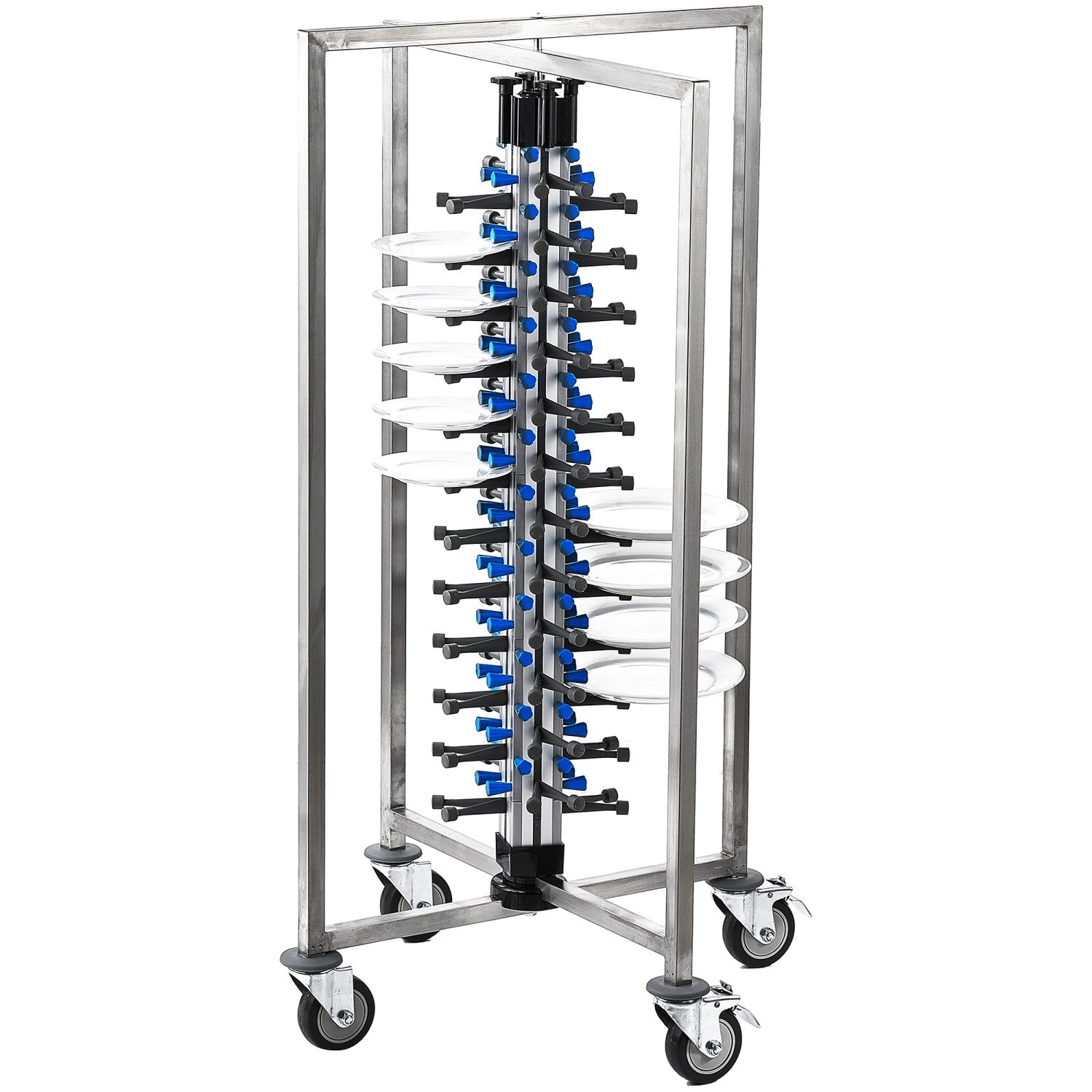 Commercial 48-Plate Mobile Plate Rack 730x730x1260mm JWDC48