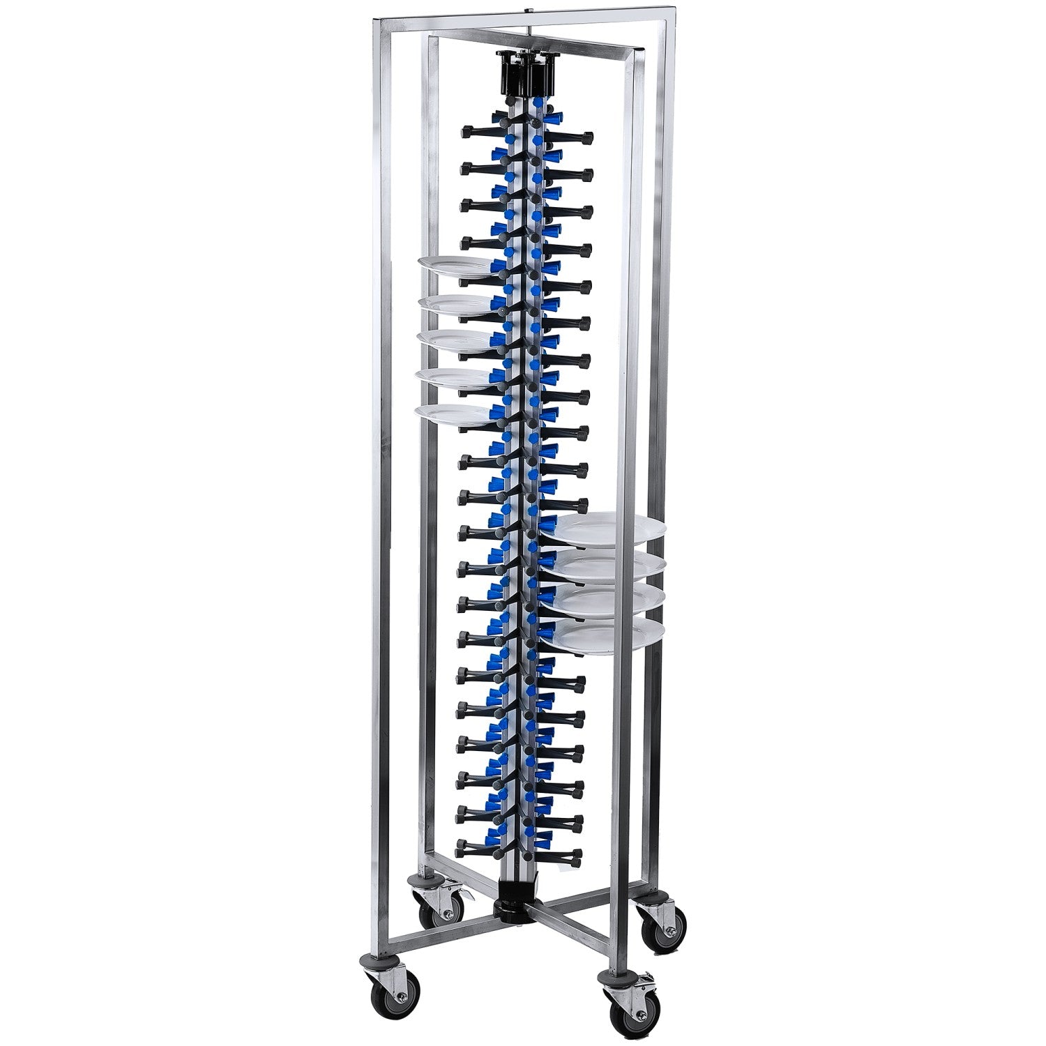 Commercial 84-Plate Mobile Plate Rack 730x730x1910mm JWDC84