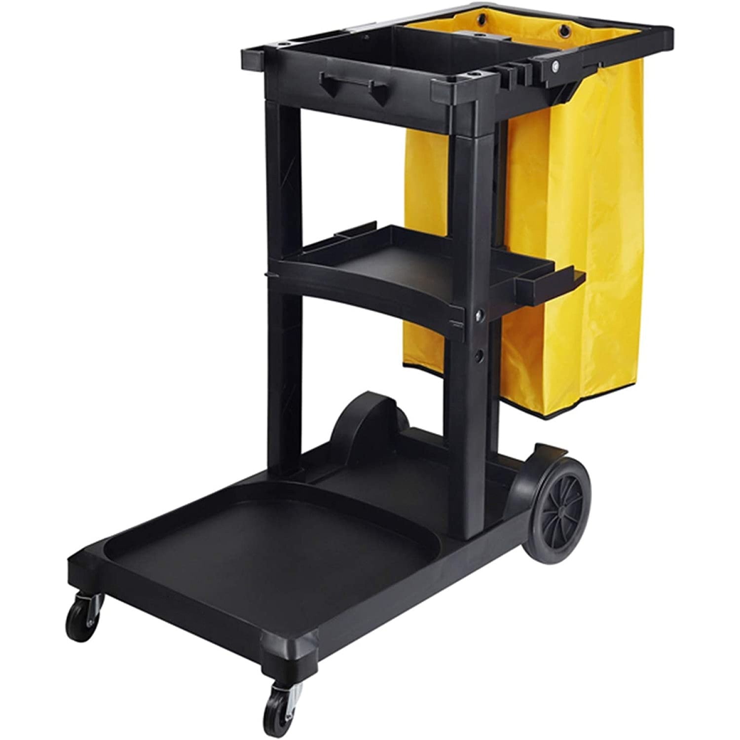Professional Janitor/Cleaning Trolley Black with Lid 1200x520x990mm JYXMC301BLACK