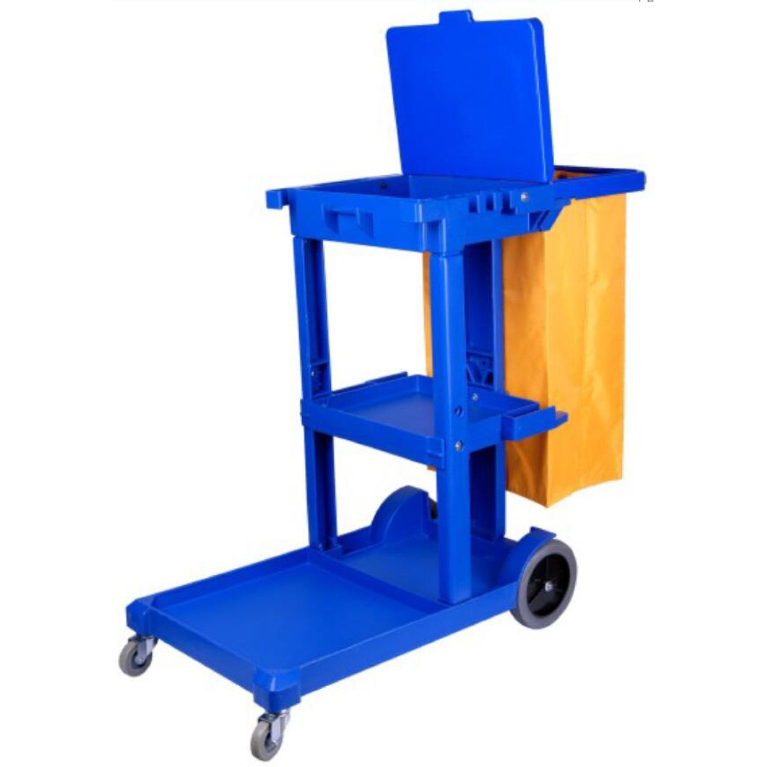 Professional Janitor/Cleaning Trolley Blue with Lid 1200x520x990mm JYXMC302