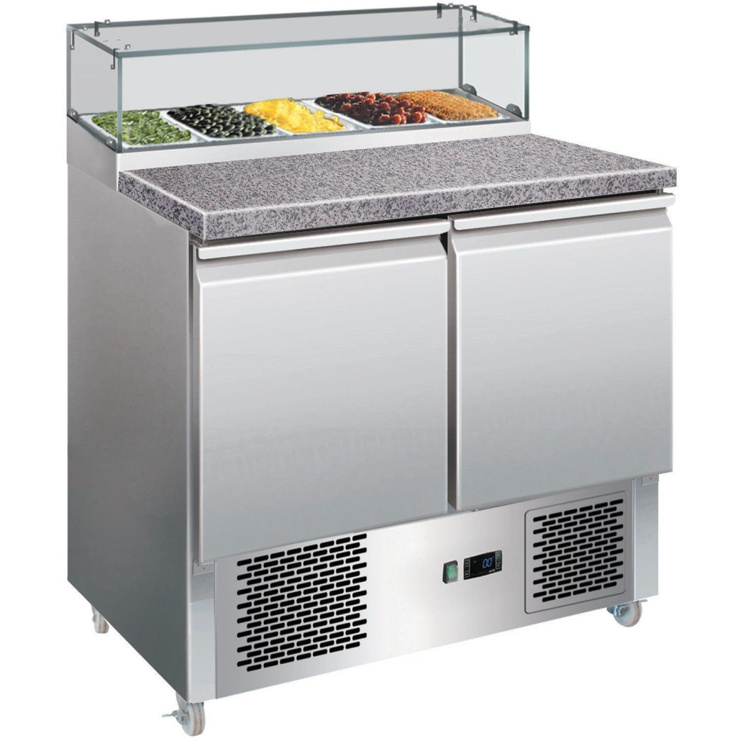 Prep Counter Fridge Glass top Marble countertop 5xGN1/6 PS200G