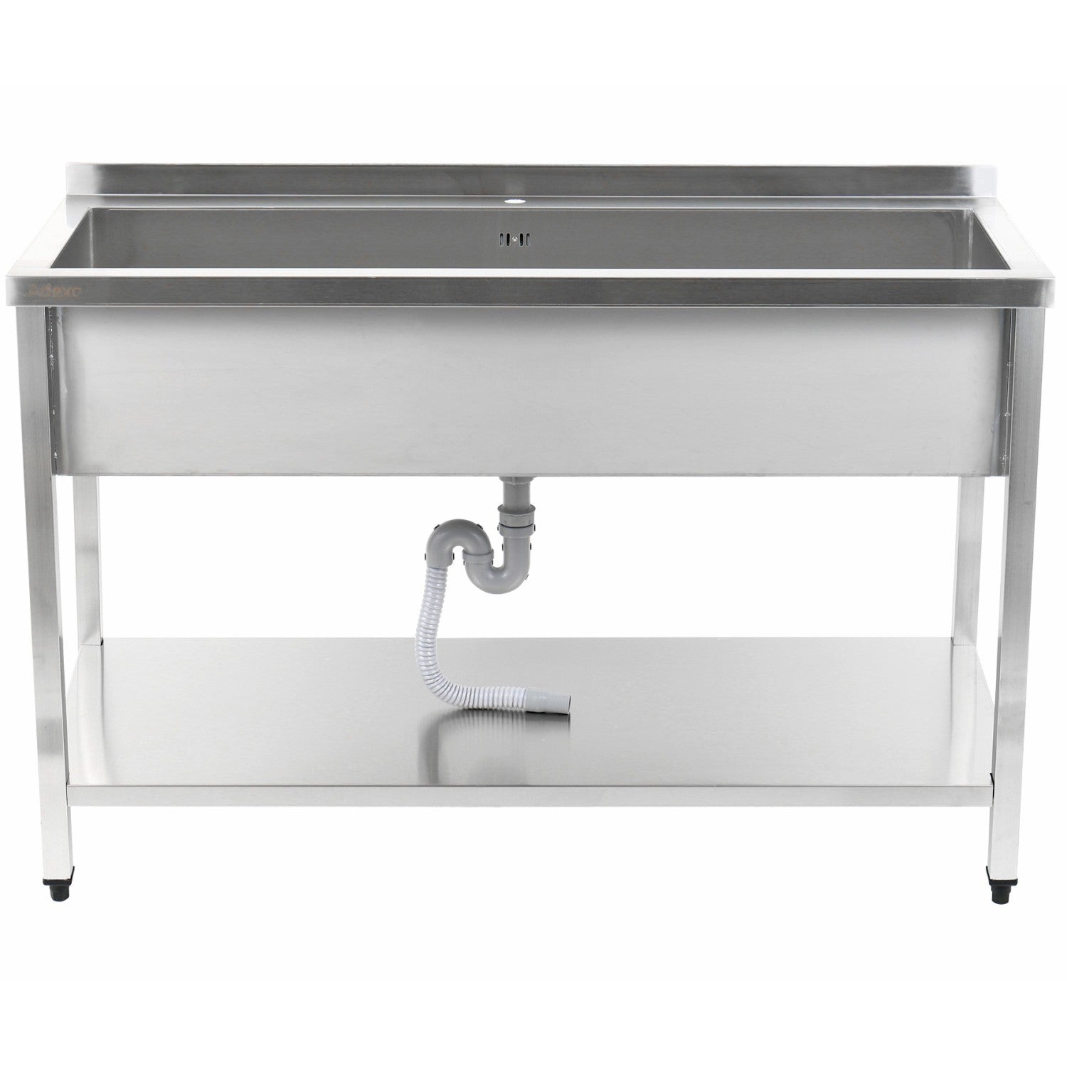 Commercial Pot Wash Sink Stainless steel 1 bowl Splashback Bottom shelf 1800x600x900mm Square legs PSA18060U