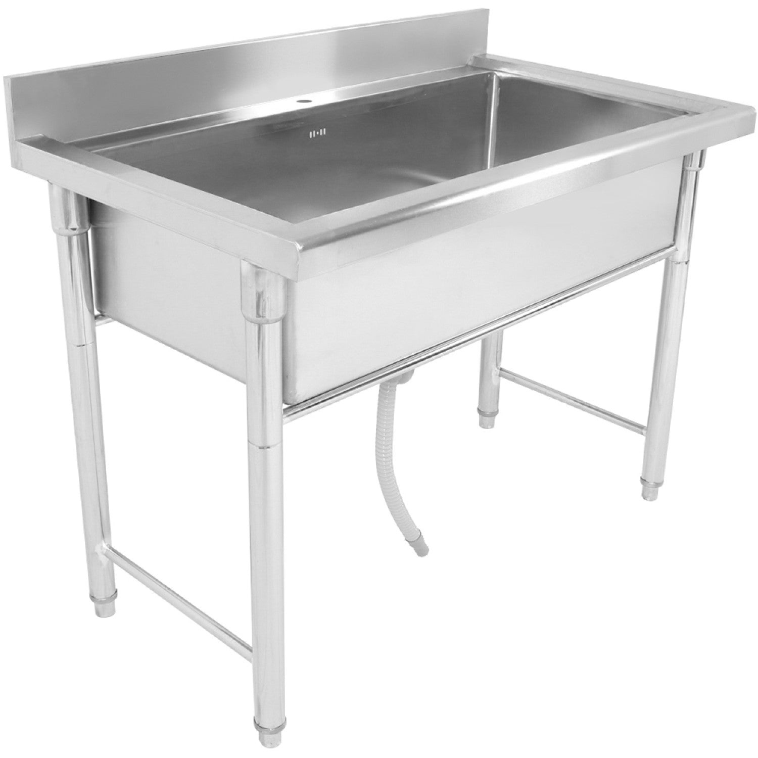 Commercial Stainless Steel Pot Wash Sink with Single Bowl and Splashback 1200x700x850mm QNH616