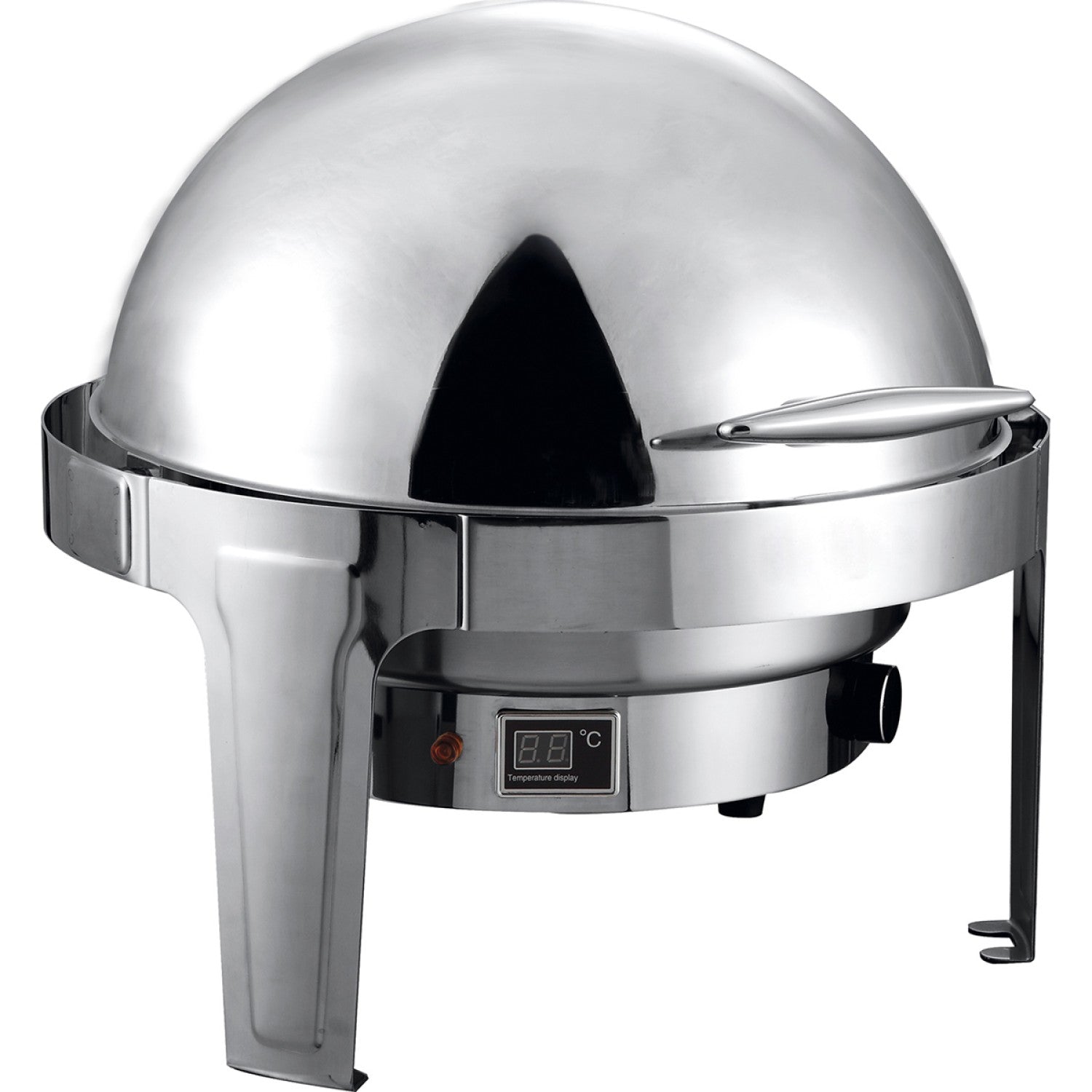 Roll top Chafer Electric heating Round Stainless steel Mirror polish 6 litres RA2101BE