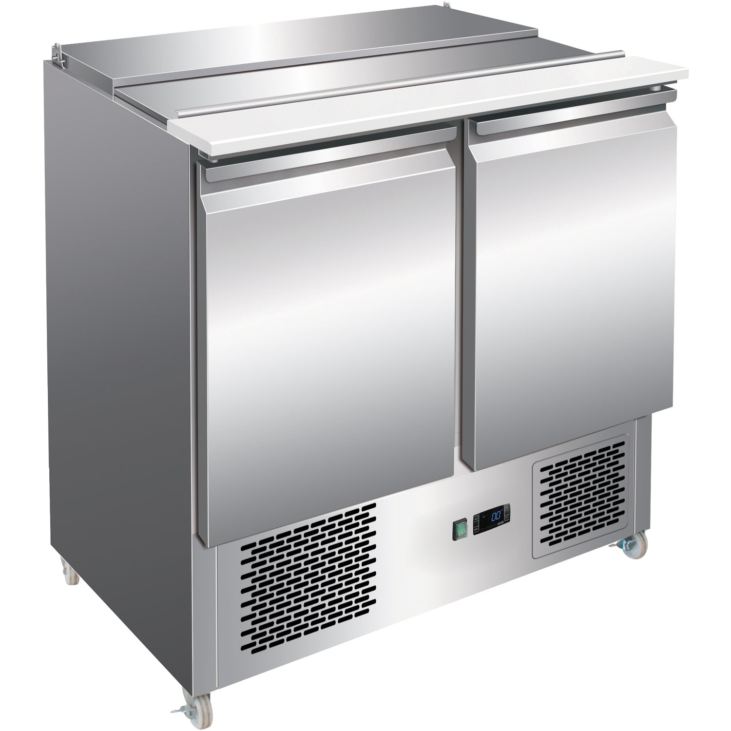 2 Door Saladette Counter Fridge with chopping board 240L THS900
