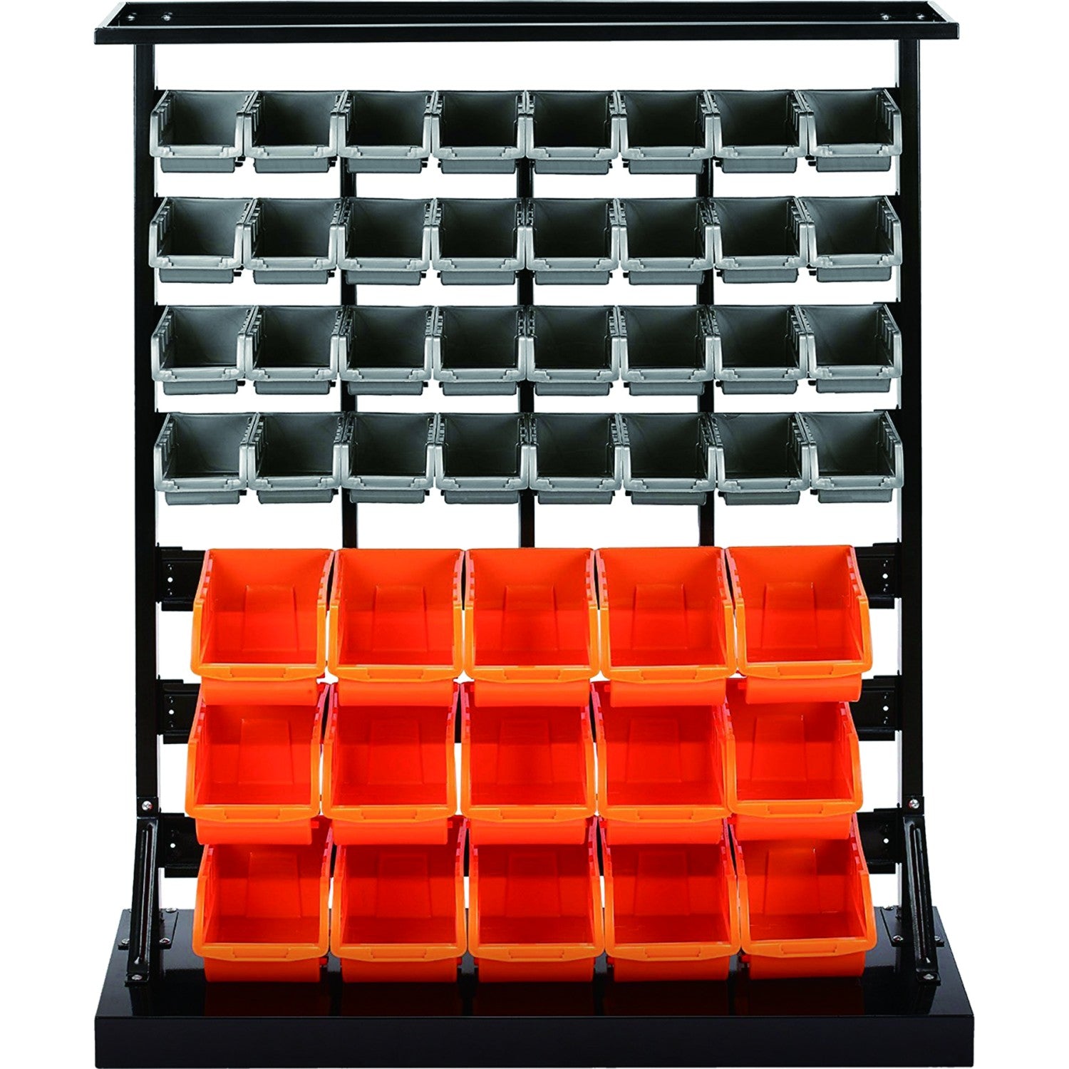 Professional Heavy Duty 7 Tier Steel Floor Standing Storage Bin Rack with 47 Removable Bins 800x300x1150mm SBRF3747HD