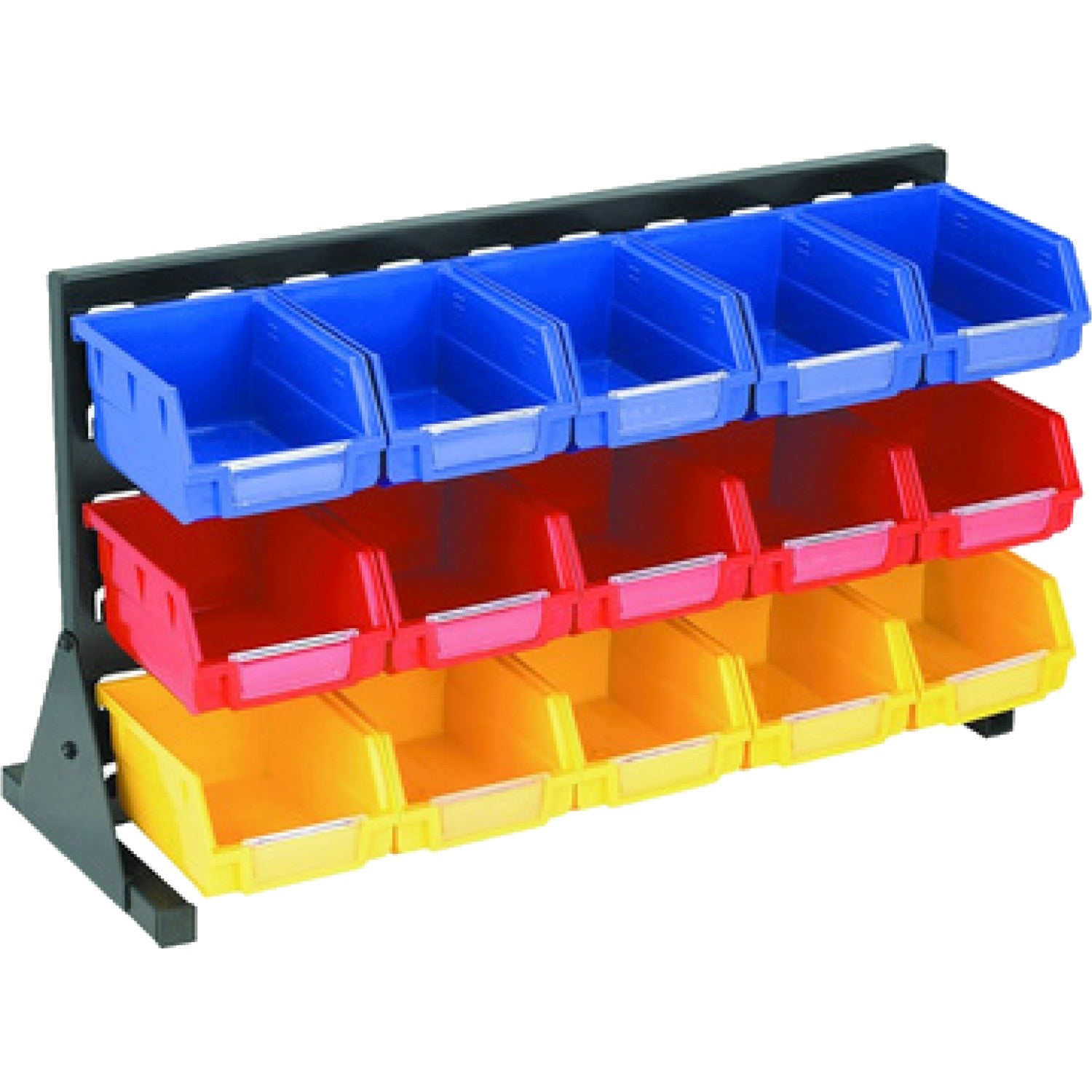 Professional 3 Tier Steel Floor Standing Storage Bin Rack with 15 Removable Bins 45kg Capacity 530x250x330mm SBRT2015