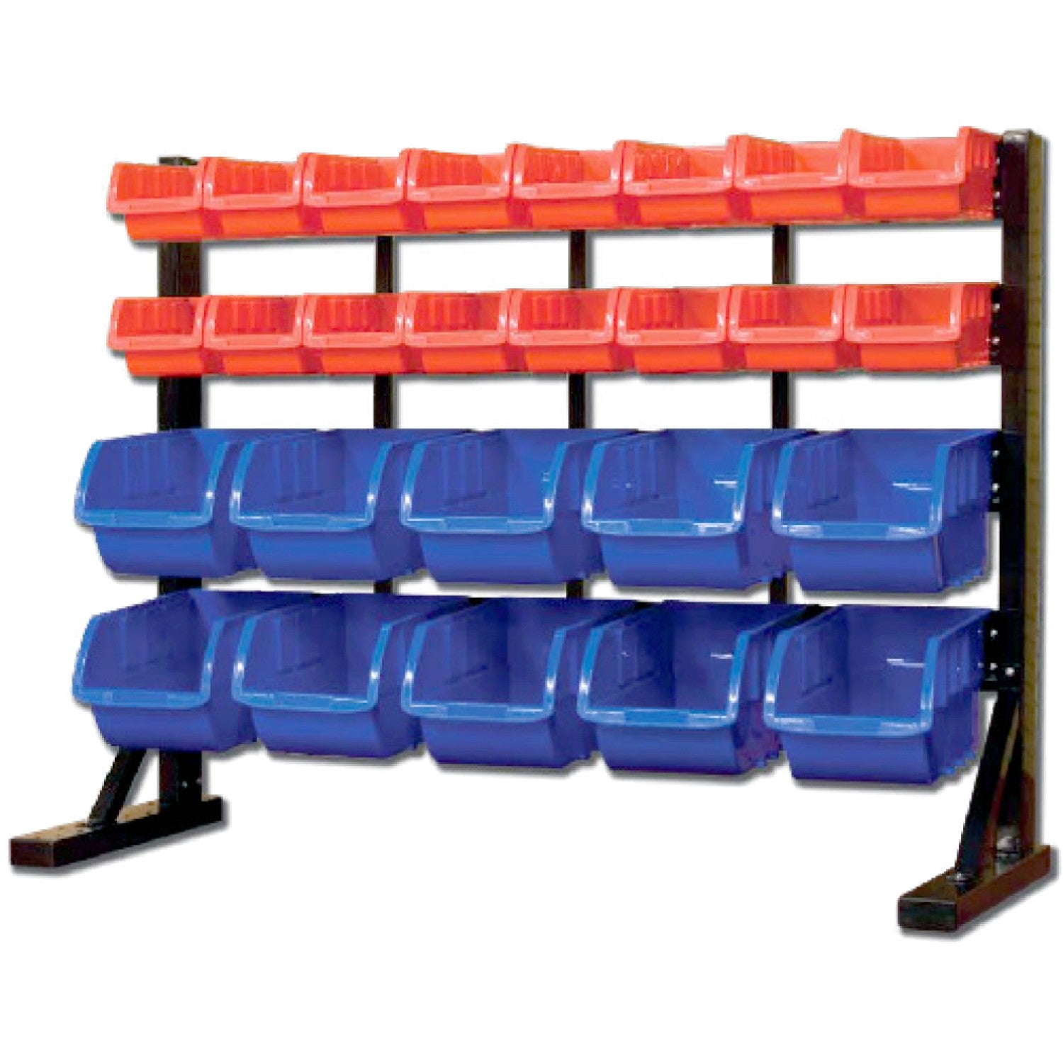 Professional 4-Tier Bin Rack with 26 Plastic Storage Bins 910x310x660mm SBRT3626