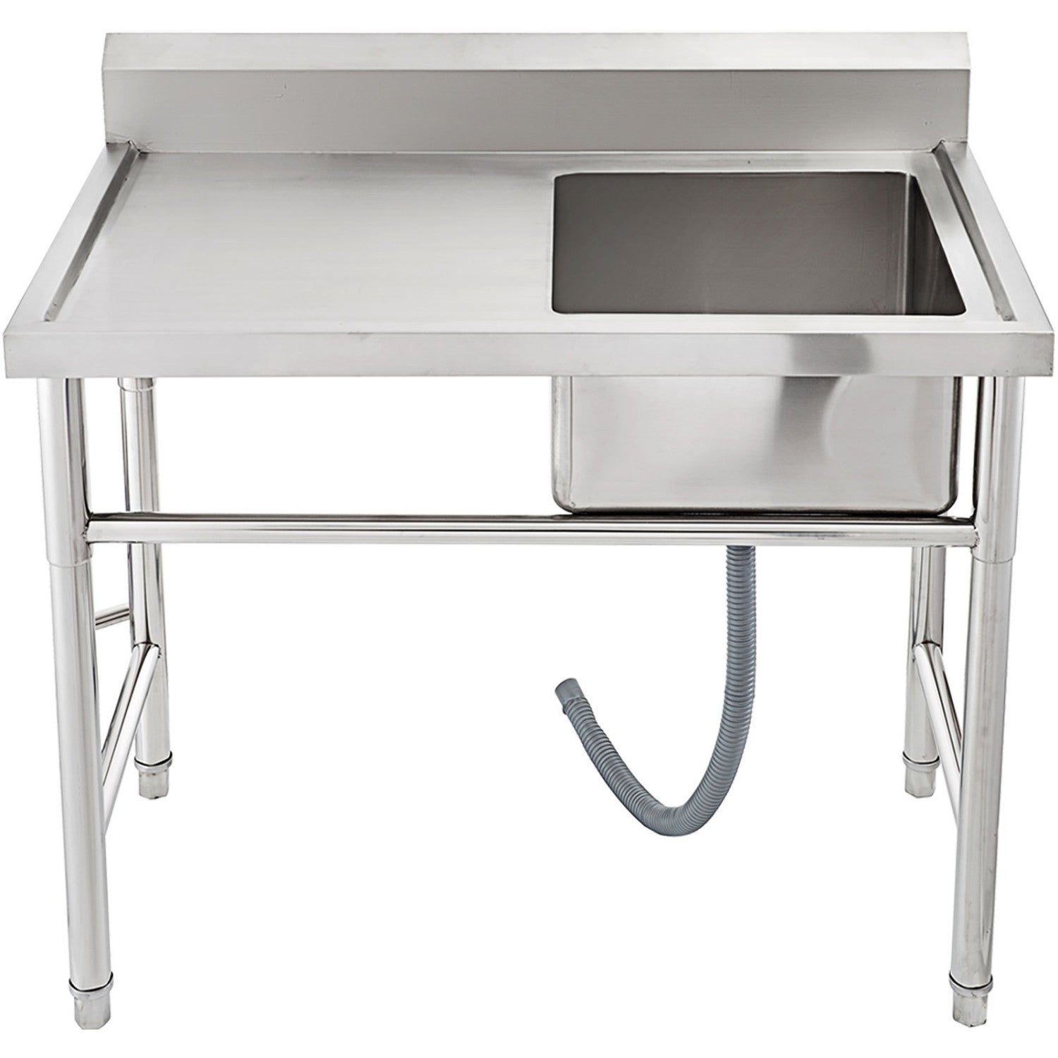 Commercial Sink Stainless steel 1200x600x900mm 1 bowl Right Splashback SINK12060RIGHT