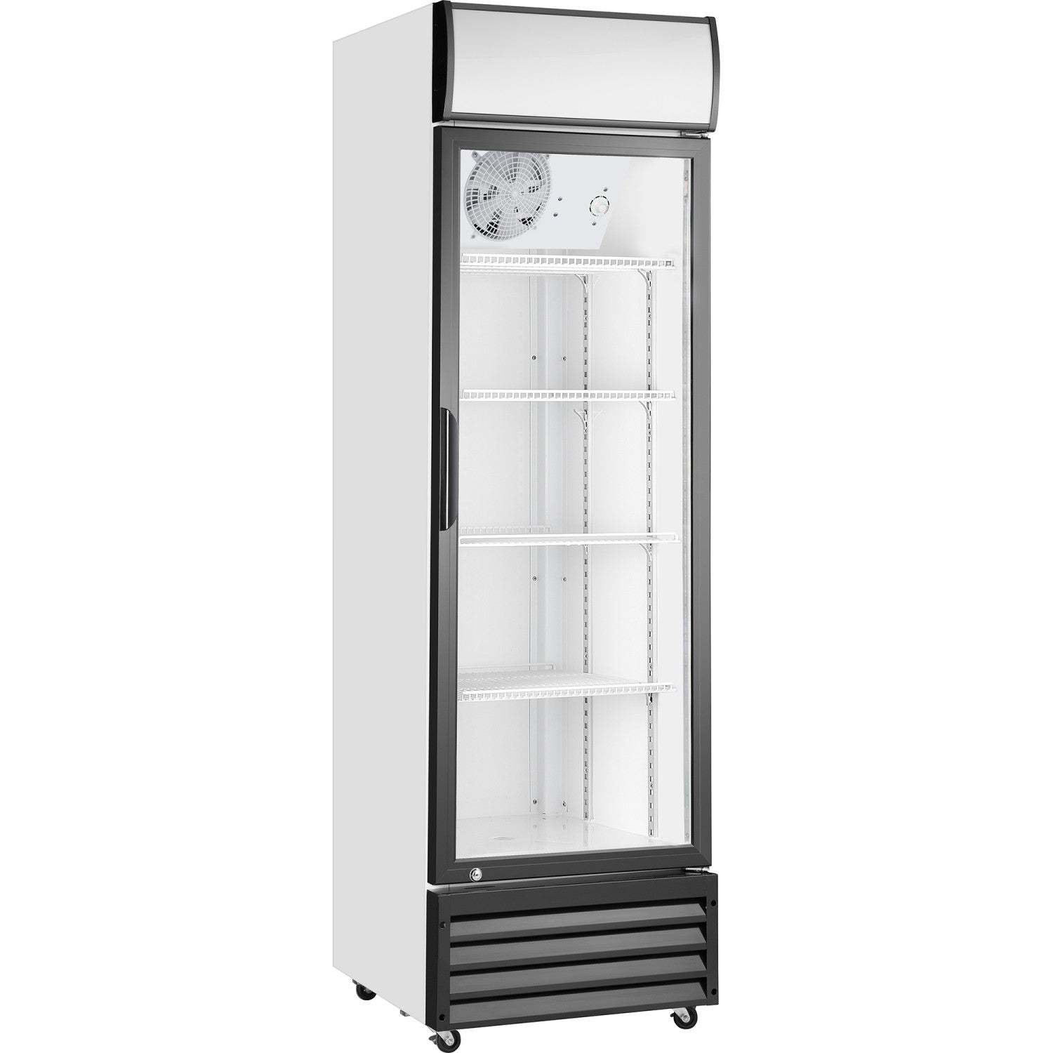 Commercial Bottle cooler Upright 292 litres Single hinged glass door Black&amp;White SSP338WEA