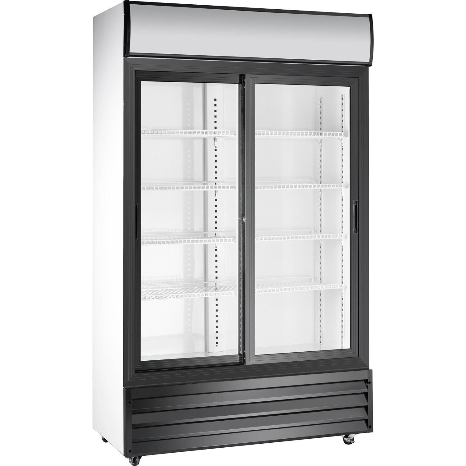 Commercial Twin Bottle cooler Upright 525 litres Sliding glass doors Black&amp;White SSP688WEB