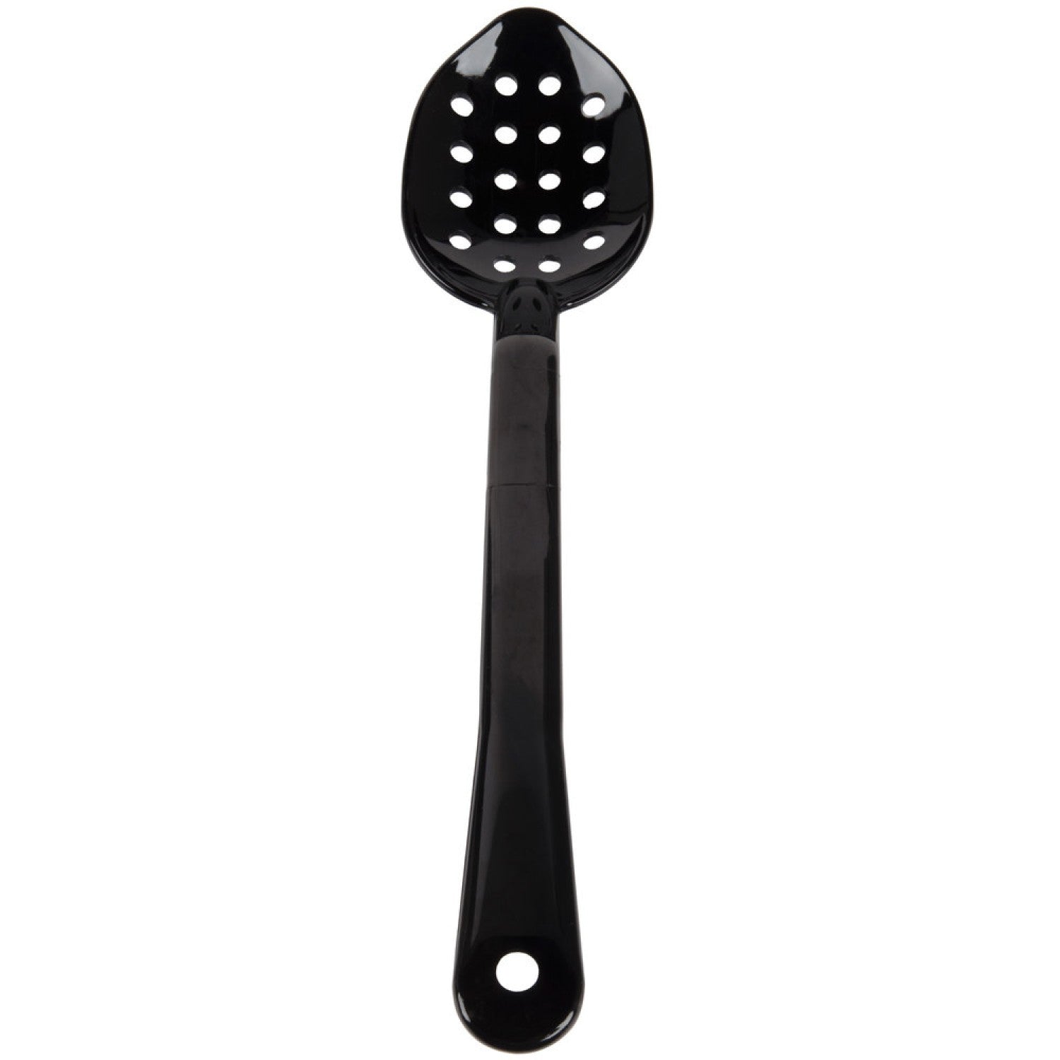 13" Buffet Catering Perforated Serving Spoon Black Polycarbonate SSPC13P
