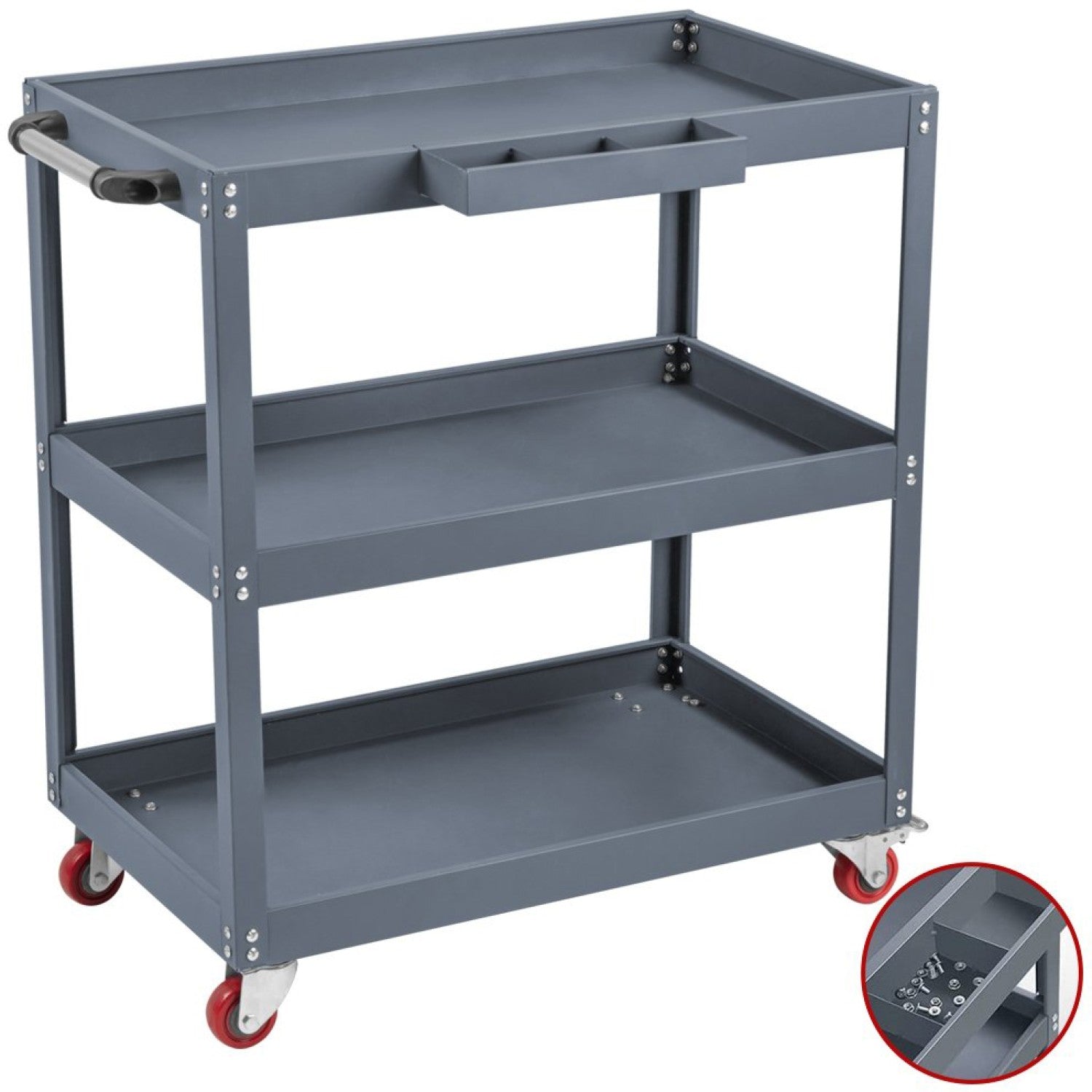 3 Tier Trolley Cart 750x355x730mm Steel TC3