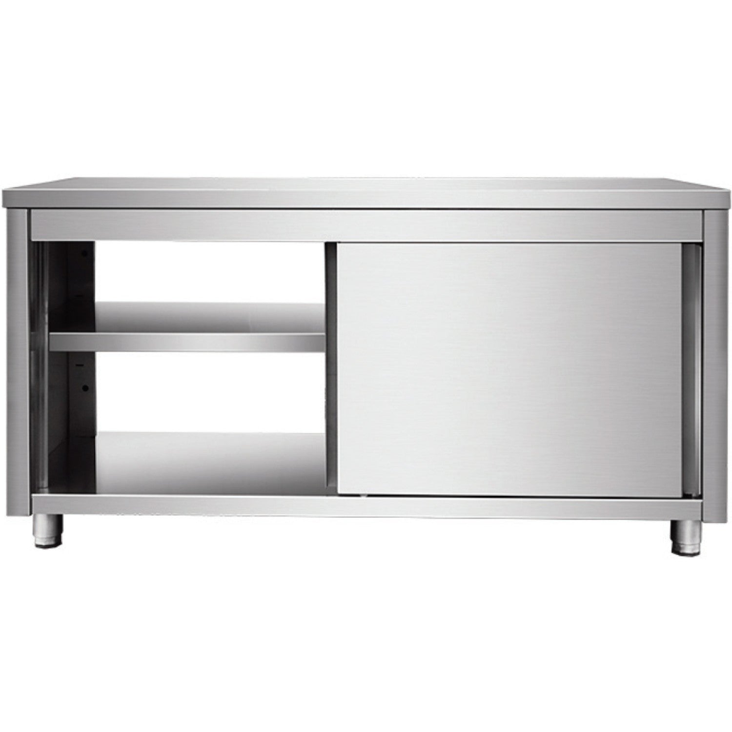 Commercial Pass through Worktop Floor Cupboard Sliding doors Stainless steel 1600x700x850mm VTC167SLS