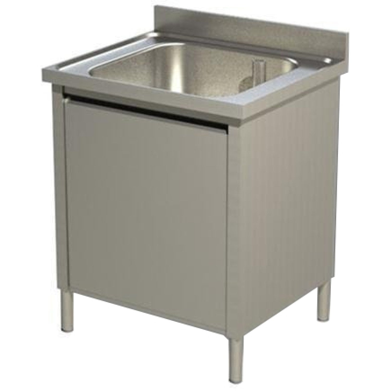 Commercial Sink with Cupboard Stainless steel 1 bowl Splashback Width 800mm Depth 700mm VSC87BS