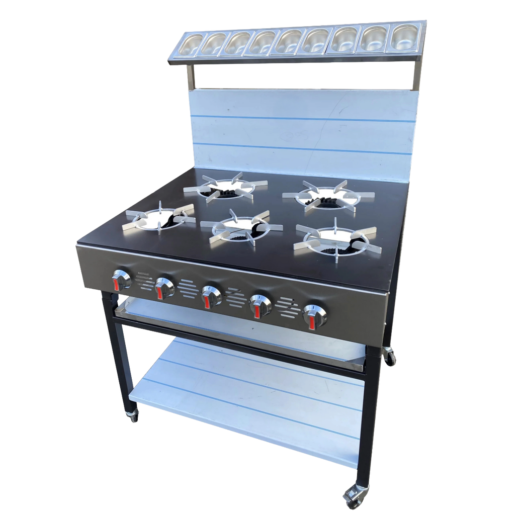 5 Burner Commercial Gas Cooker – Ideal for Restaurants & Takeaways