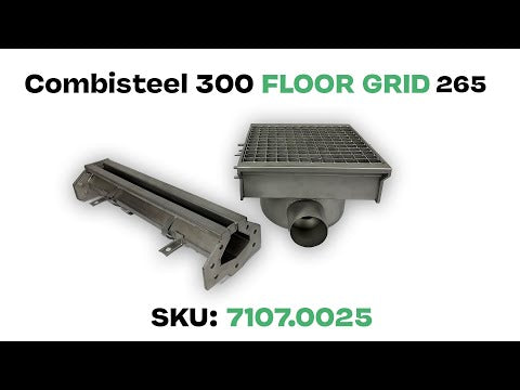 CombiSteel STAINLESS STEEL DRAIN 300X265 WITH 2 EXITS FOR SLOTTED CHANNEL