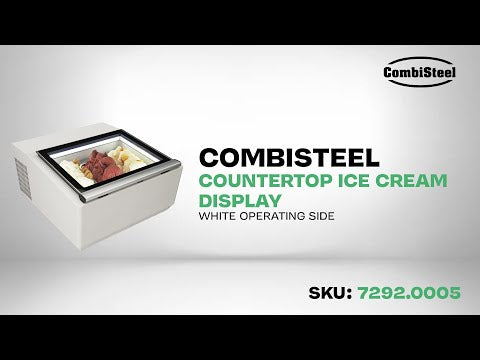 CombiSteel COUNTERTOP MODEL ICE CREAM DISPLAY WHITE  OPENS ON THE OPERATING SIDE