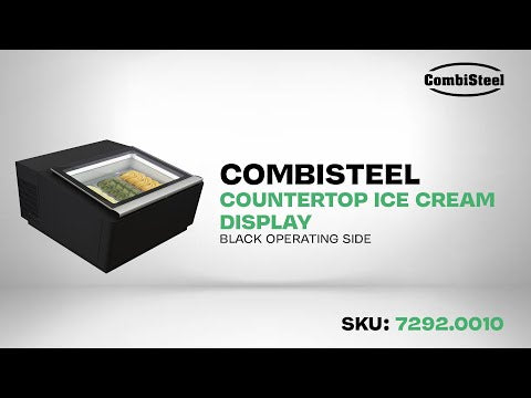 CombiSteel COUNTERTOP MODEL ICE CREAM DISPLAY BLACK  OPENS ON THE OPERATING SIDE