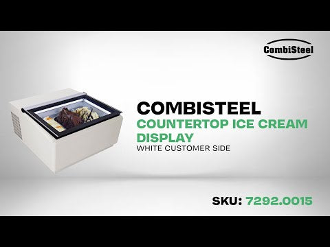 CombiSteel COUNTERTOP MODEL ICE CREAM DISPLAY WHITE  OPENS ON THE CUSTOMER SIDE
