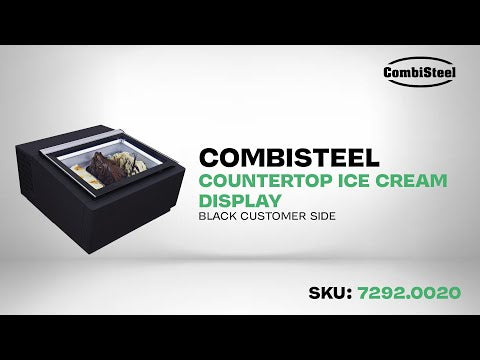 CombiSteel COUNTERTOP MODEL ICE CREAM DISPLAY BLACK  OPENS ON THE CUSTOMER SIDE