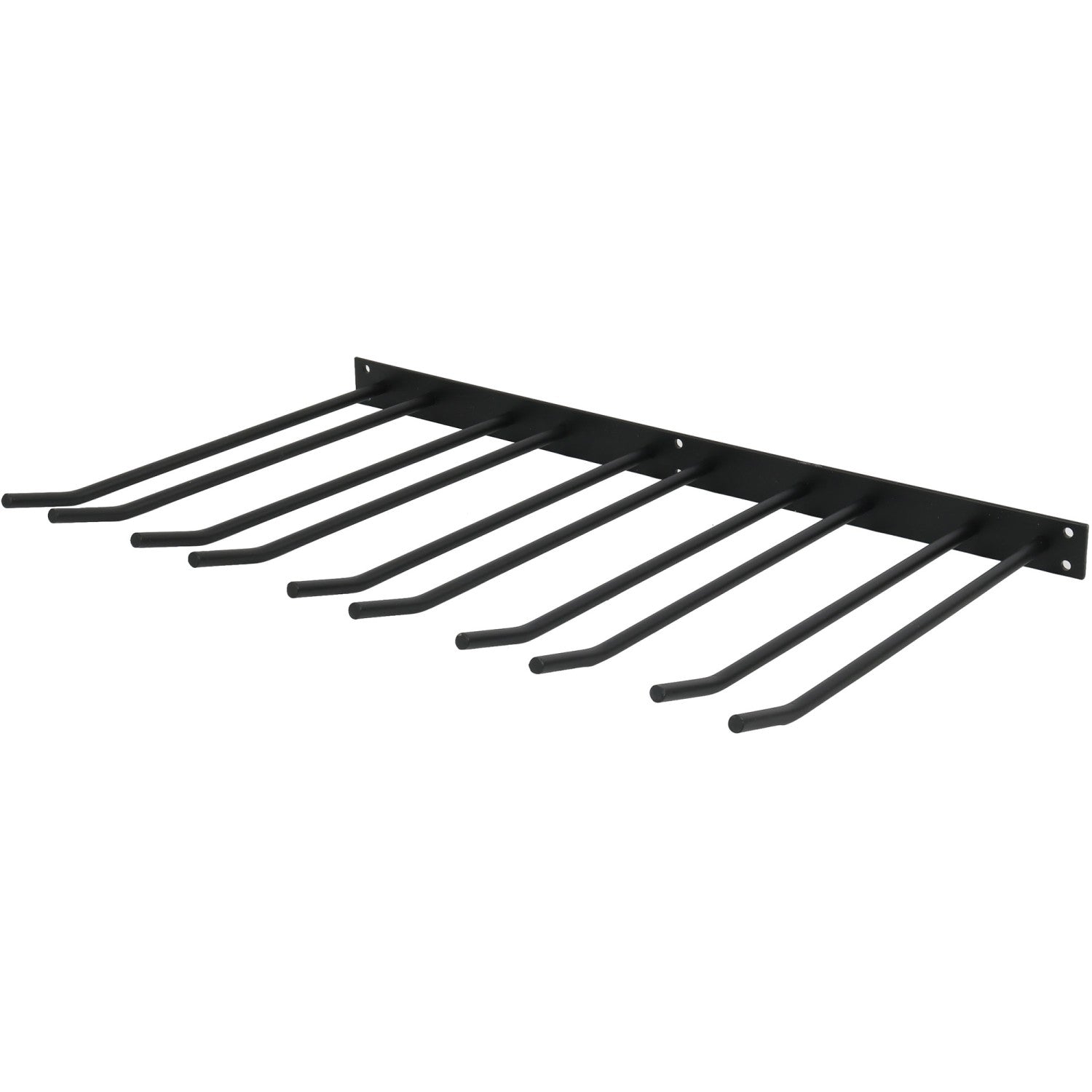 Wine Glass Rack Black Wall mounted Length 300mm 15 wine glasses WGA58500300B
