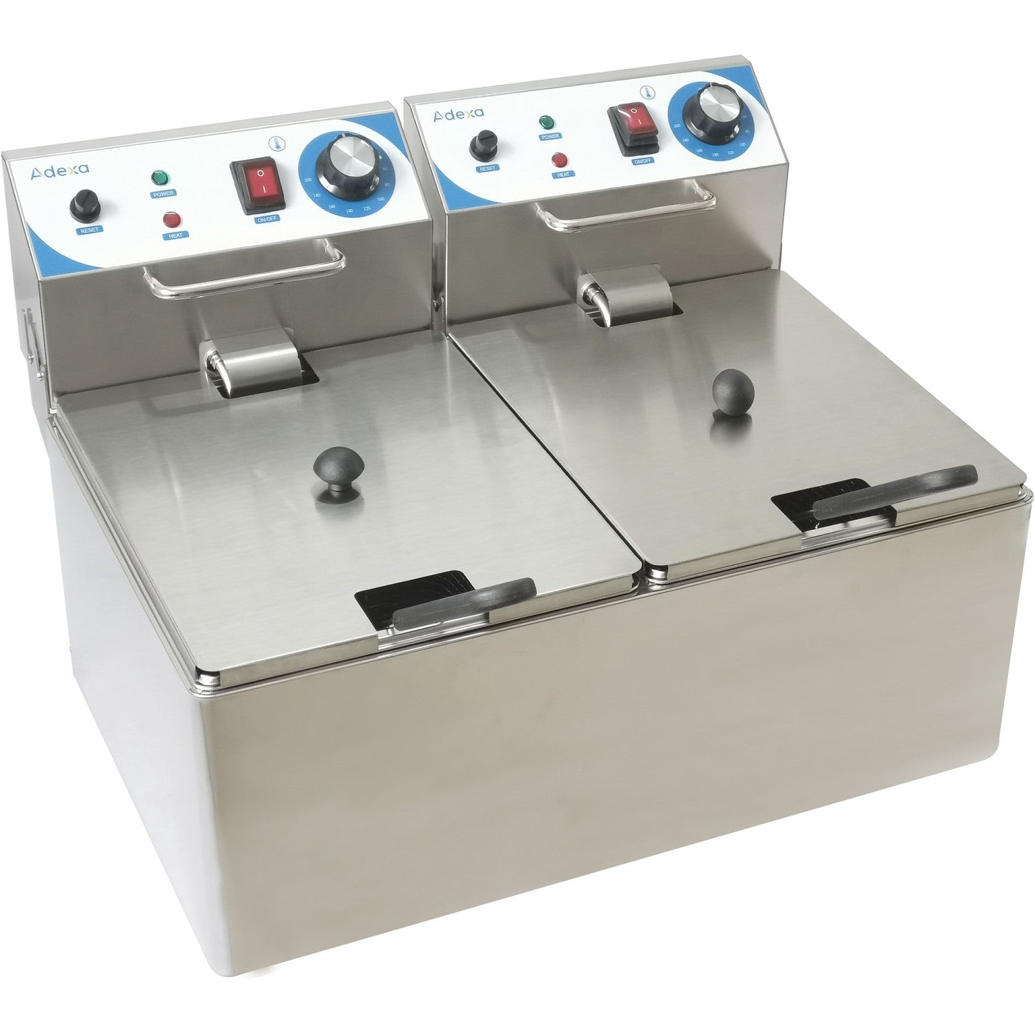 Commercial Double Deep Fat Fryer 10 + 10 litres 2x3kW Countertop WH122A