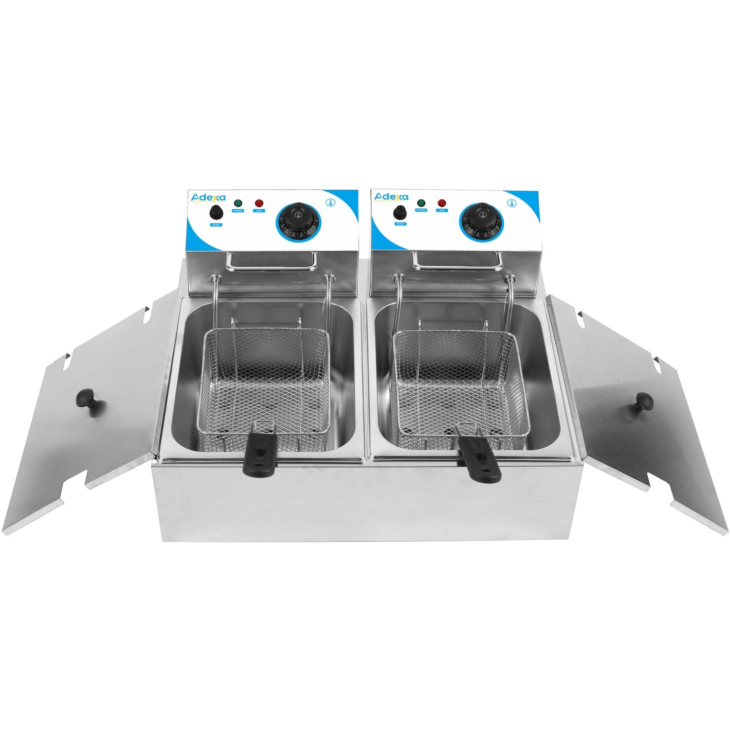 Commercial Twin Fryer Electric 8+8 litre 2.5+2.5kW Countertop WHCDFD