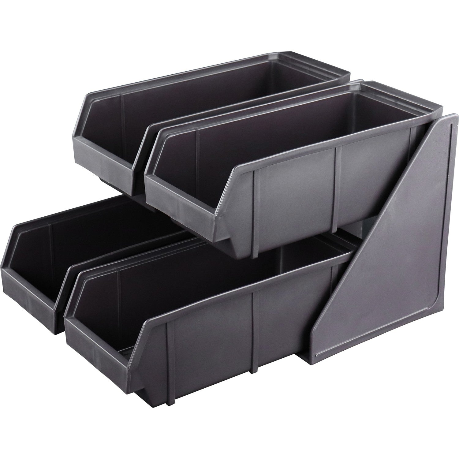 4 Bin Countertop Organiser 2 Tier Black WQL3004