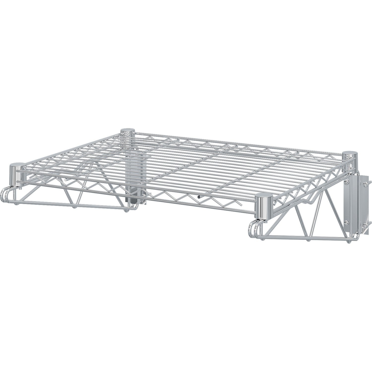 Wall-Mounted Wire Shelf 1 Tier 100kg Capacity Chrome Finish 600x450mm WR604560A1C