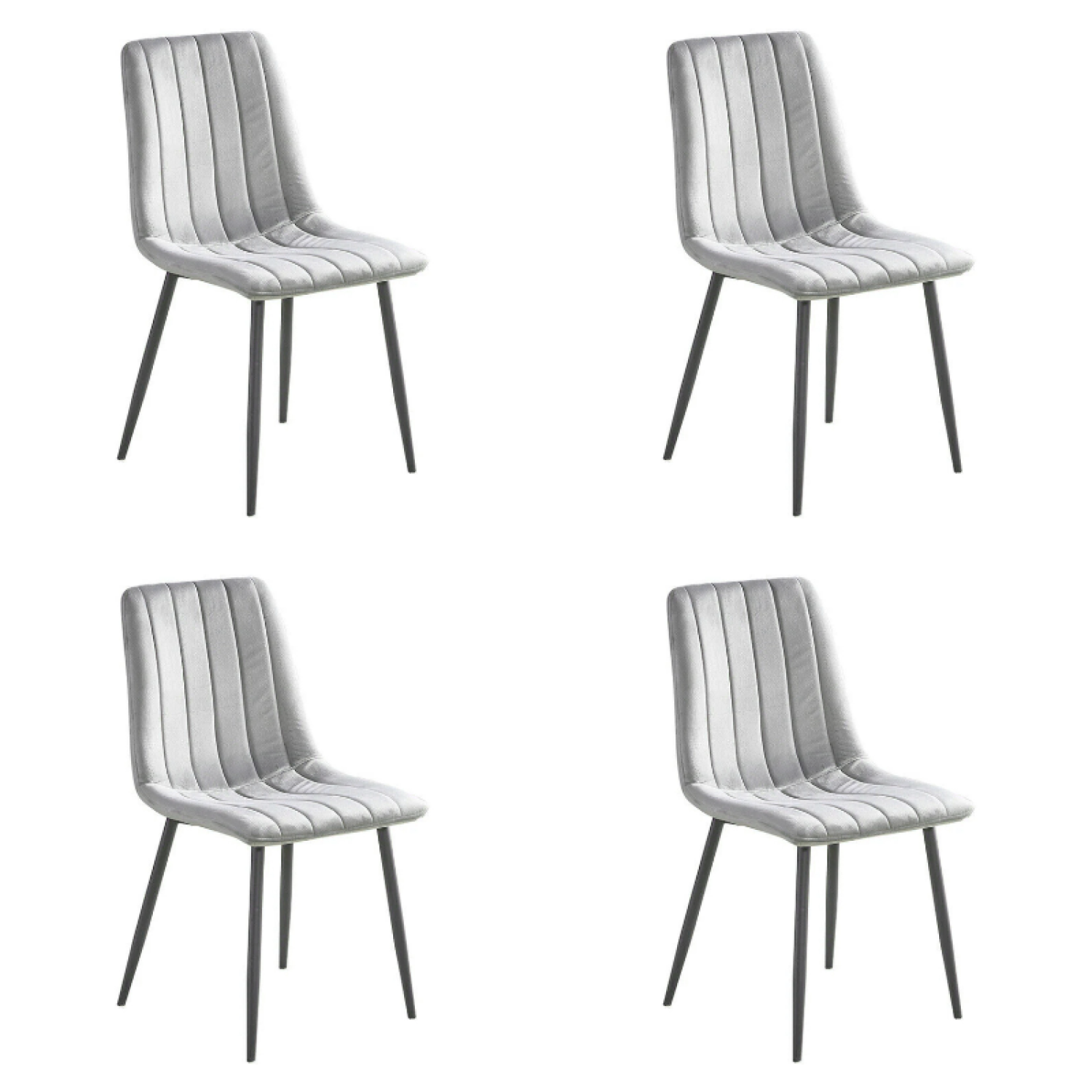 Velvet Dining Chair Light Grey - Set of 4 WW101LIGHTGREY