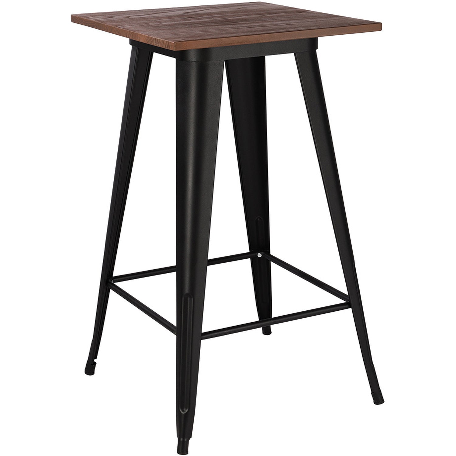 High Bar Table 600x600mm Indoors Black &amp; Pine WW174