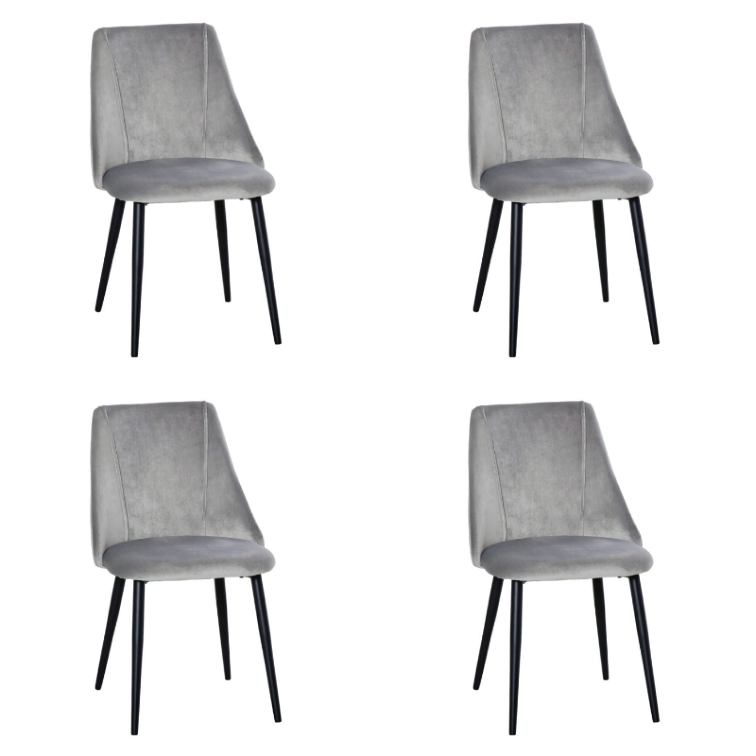 Velvet Dining Chair Dark Grey - Set of 4 WW185DARKGREY
