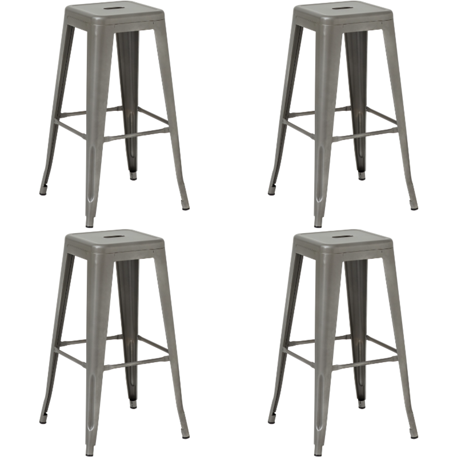 High Bar Stool Steel Gun Metal - Set of 4 WW61DG
