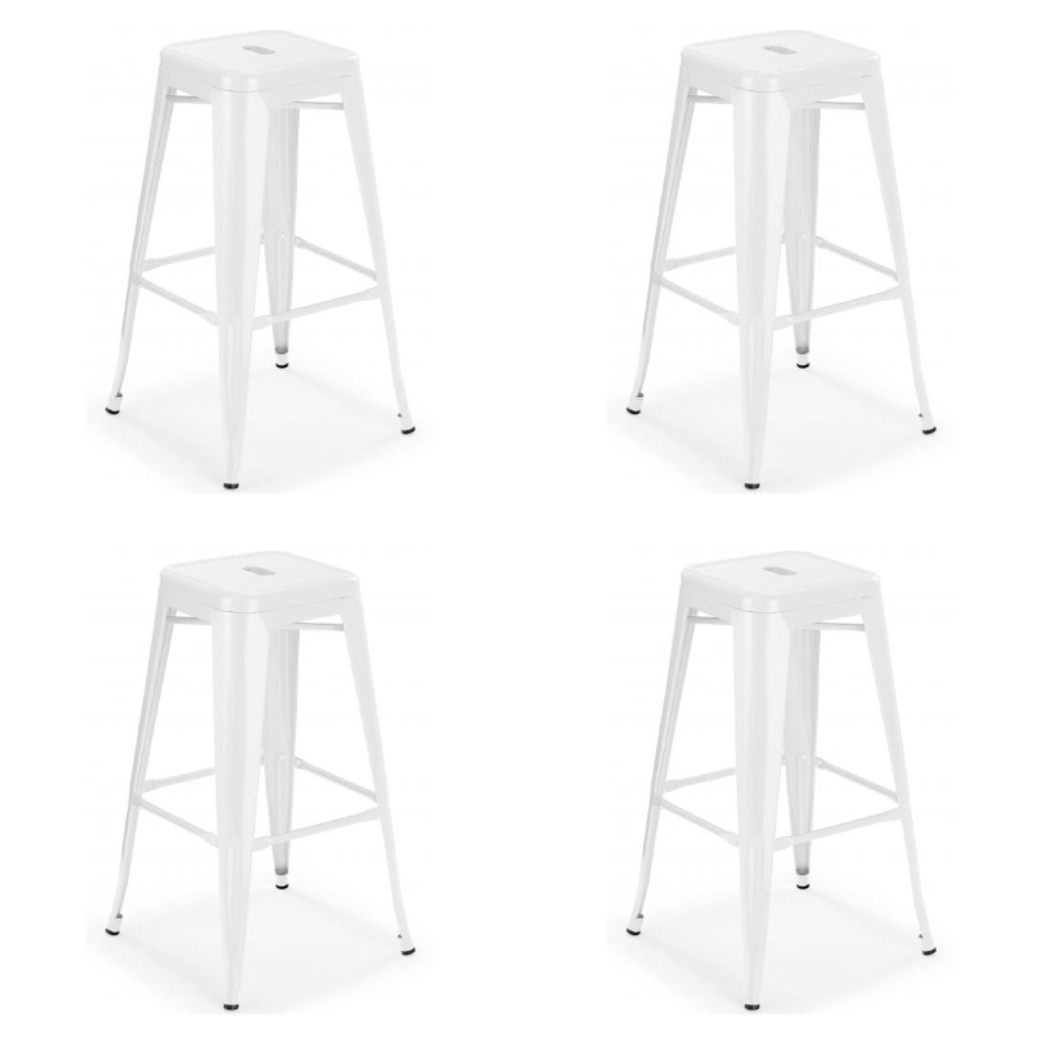 High Bar stool Steel White Indoors - Set of 4 WW61WHITE
