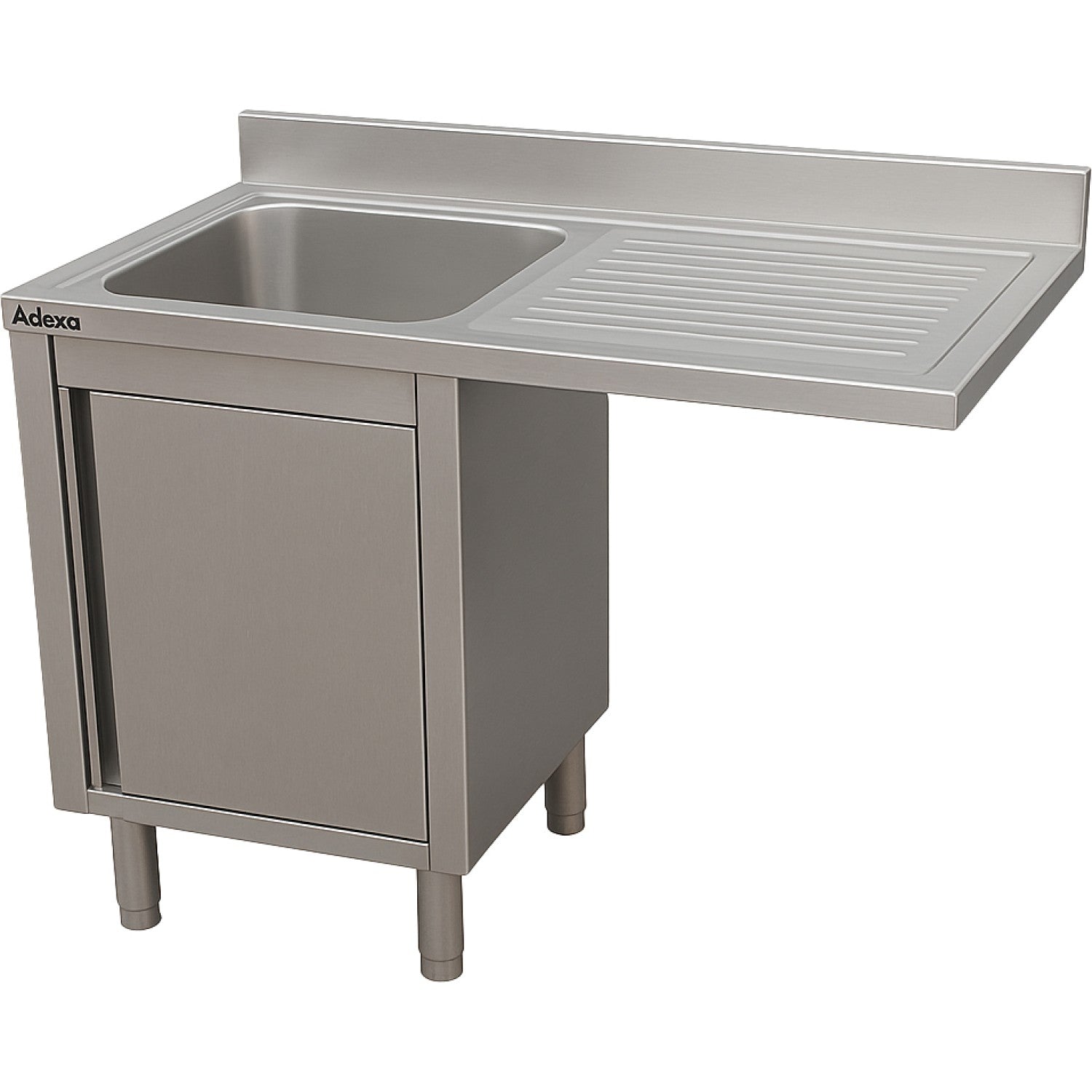 Stainless Steel Single Bowl Sink Unit with Right Drainer &amp; Cabinet 1200×700×950mm YLC127SBL1