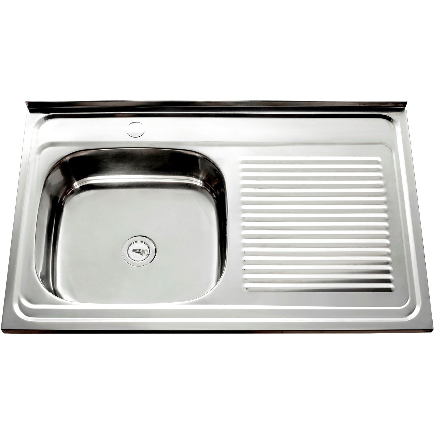 Stainless Steel Sink Single Bowl with Right Drainer 800x500x150mm YNG214