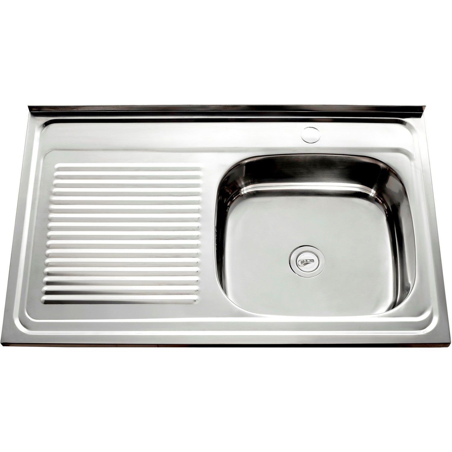 Stainless Steel Sink Single Bowl with Left Drainer 800x500x150mm YNG216